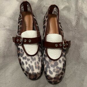 NWT bethany leopard mesh ballet flats
